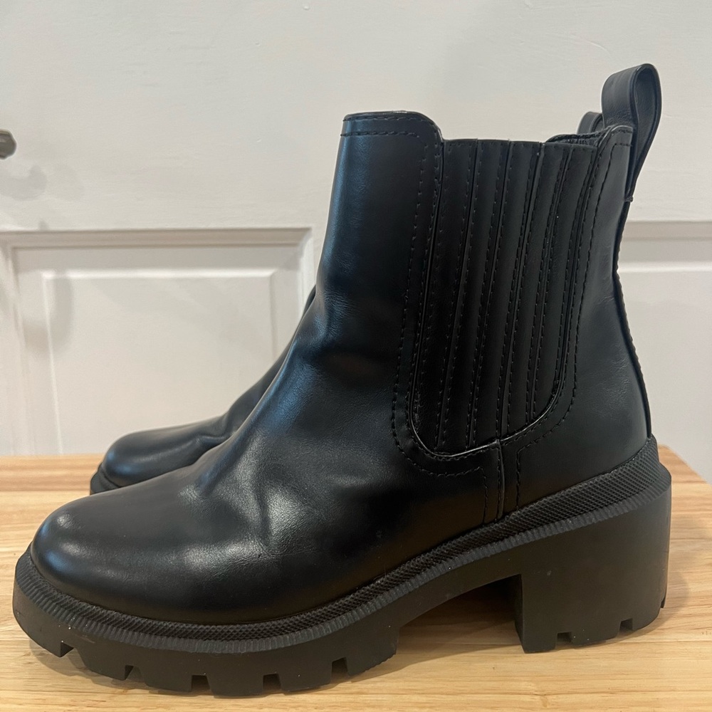 Black Leather Ankle Boots